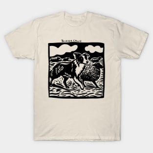 Border Collie Stamp Art T-Shirt